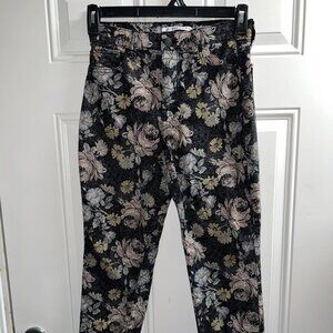 Celebrity Pink Jeans Juniors 3 High Rise Womens Mom Floral Raw Hem Black Denim